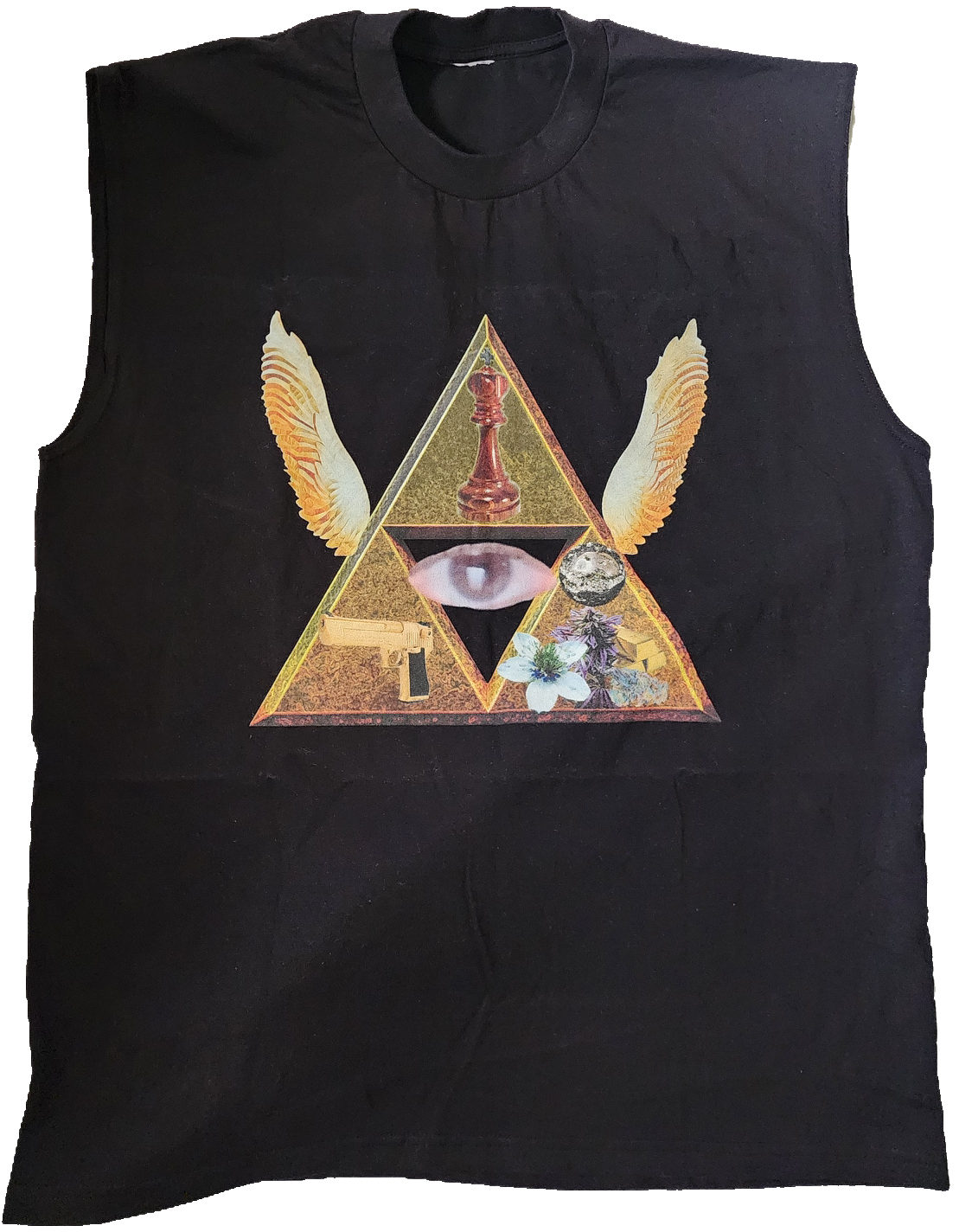 Black sleeveless Tri Hx Tank