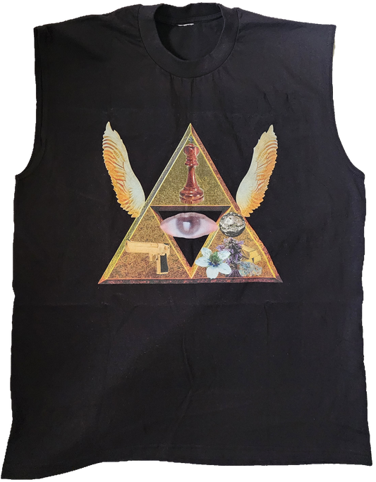 Black sleeveless Tri Hx Tank